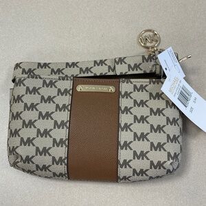 Michael Kors Brown and Tan Monogram Belt Bag / Fanny Pack, S/M or L/XL - NWT